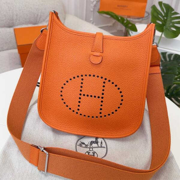 【エルメス HERMES】エブリン 23 トリヨンクレマンス アオレンジ シルバー金具 (100%マシン)